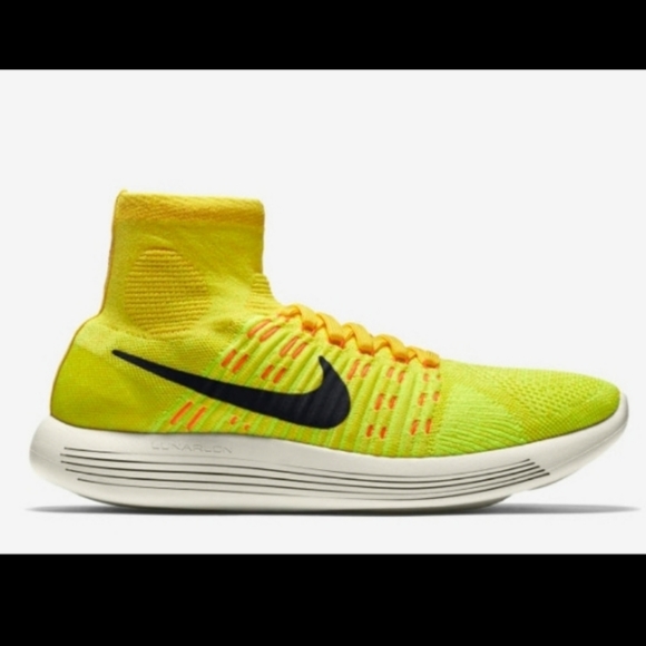 Nike LunarEpic Flyknit Yellow Strike Volt men's sz 10.5 running shoes 818677-700 - Picture 3 of 6